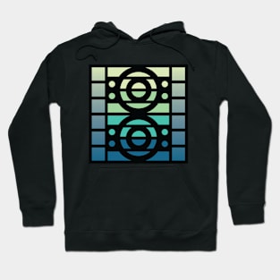 “Dimensional Systems” - V.5 Blue/Green - (Geometric Art) (Dimensions) - Doc Labs Hoodie